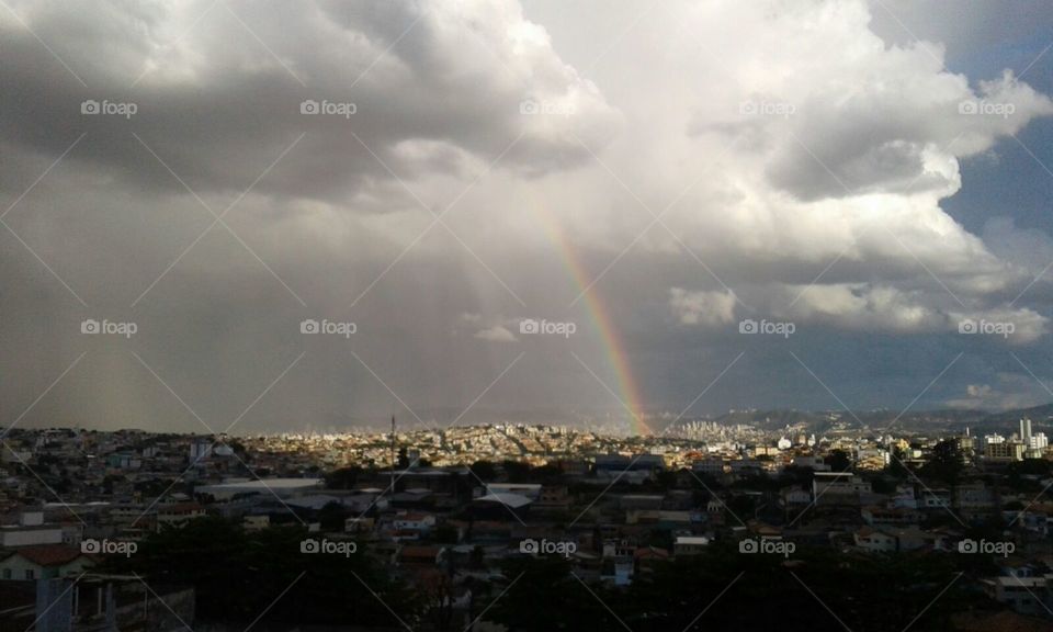 Storm, Rainbow, Landscape, Rain, Water