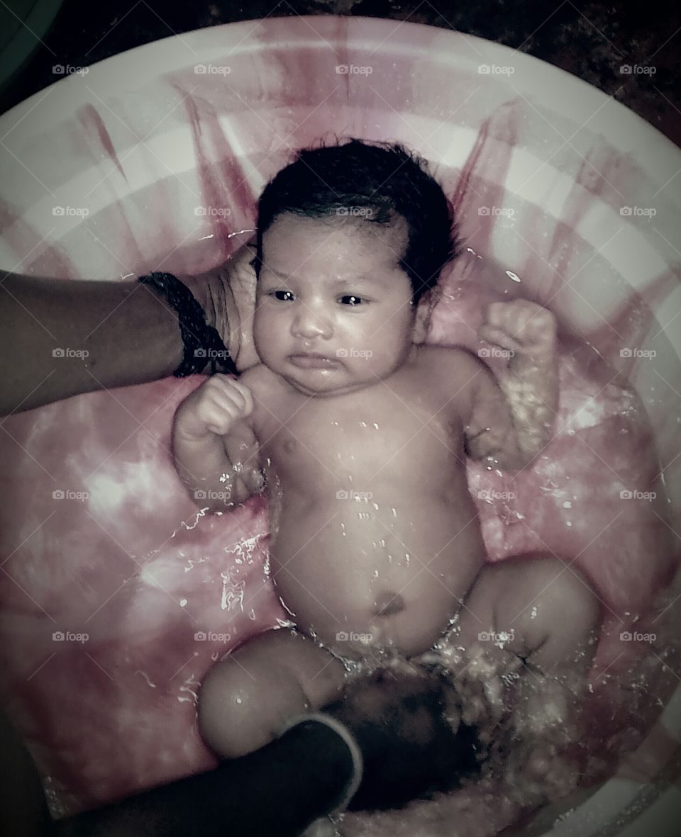 Cute Baby Bathing..