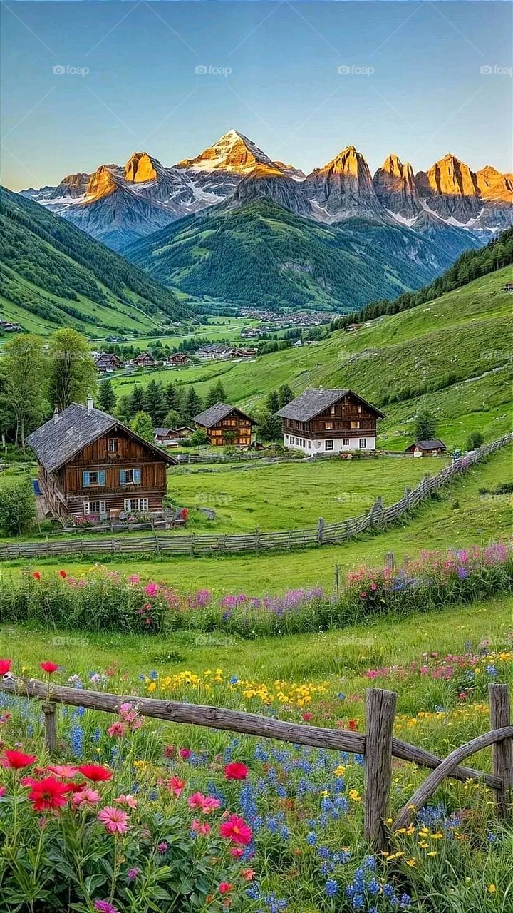 A very beautiful picture, and there is no better picture than it. There is no better picture of green herbs and colorful, red and white roses than it. Glory be to God, the natural and picturesque view, and there is no more