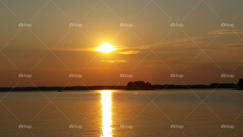 sunset over lake