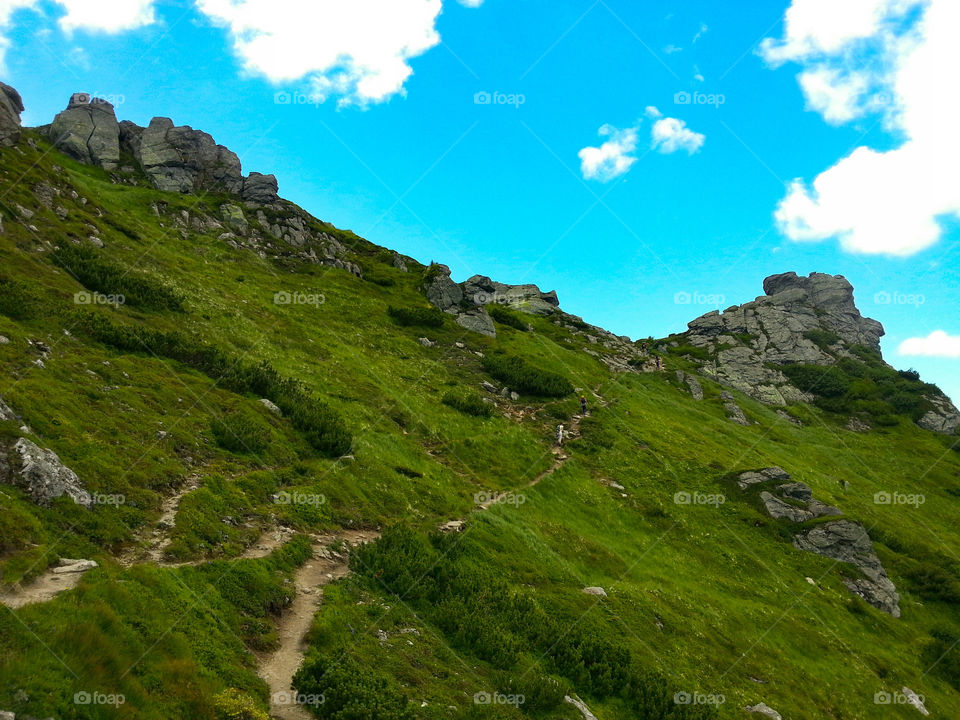 Rocks in the mountains, ridge of the Montenegro, Carpathians