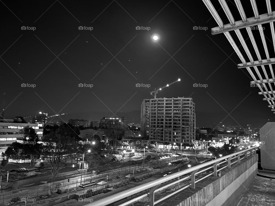 A building construction at night - architecture in process 