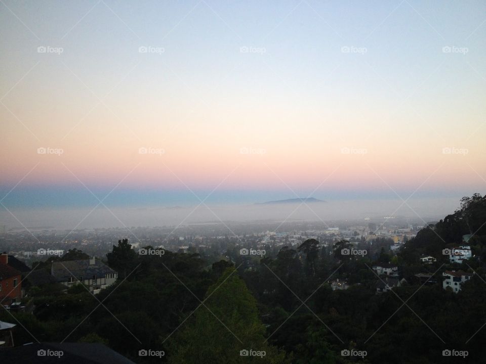 Landscape, Sunset, Sky, Mountain, Fog