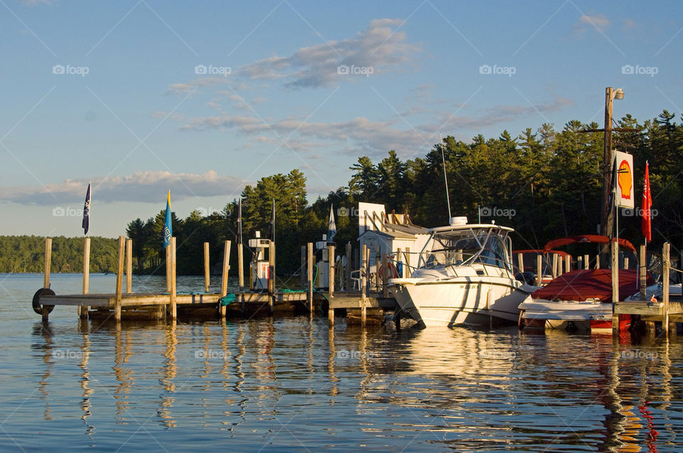 Sunset at the town dock