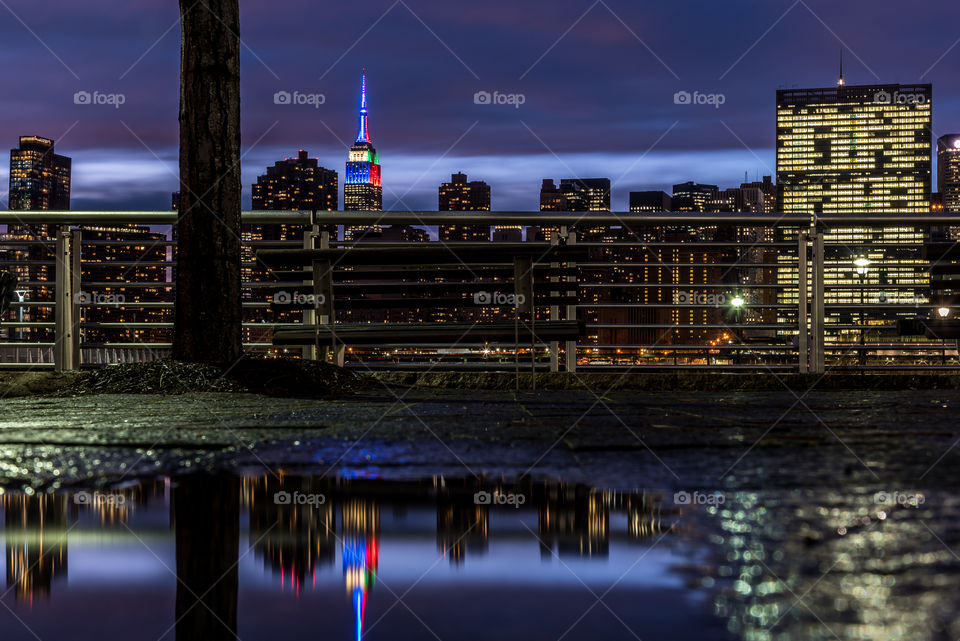 Water, City, Sunset, Reflection, Architecture