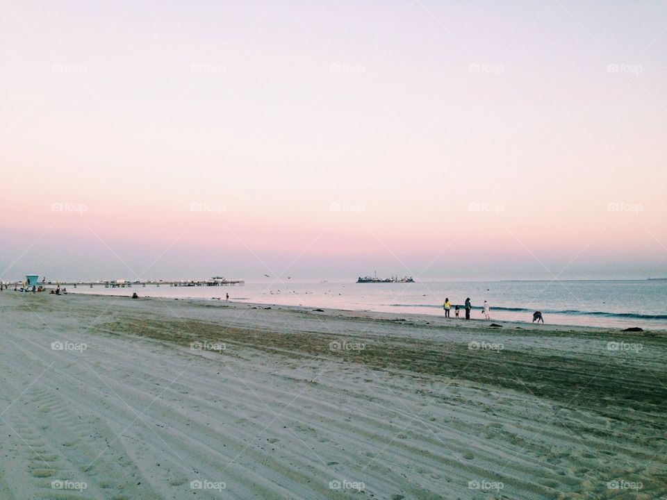 Beach during sunset