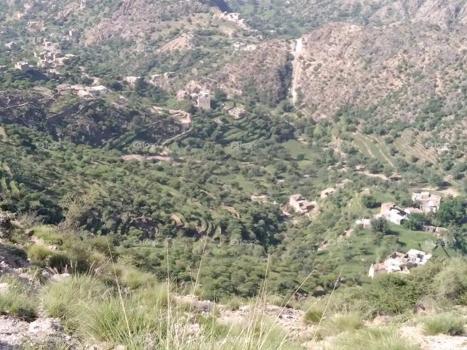 Glory be to God, the magnificent and picturesque view and the natural green trees are a view that is nothing more wonderful than it