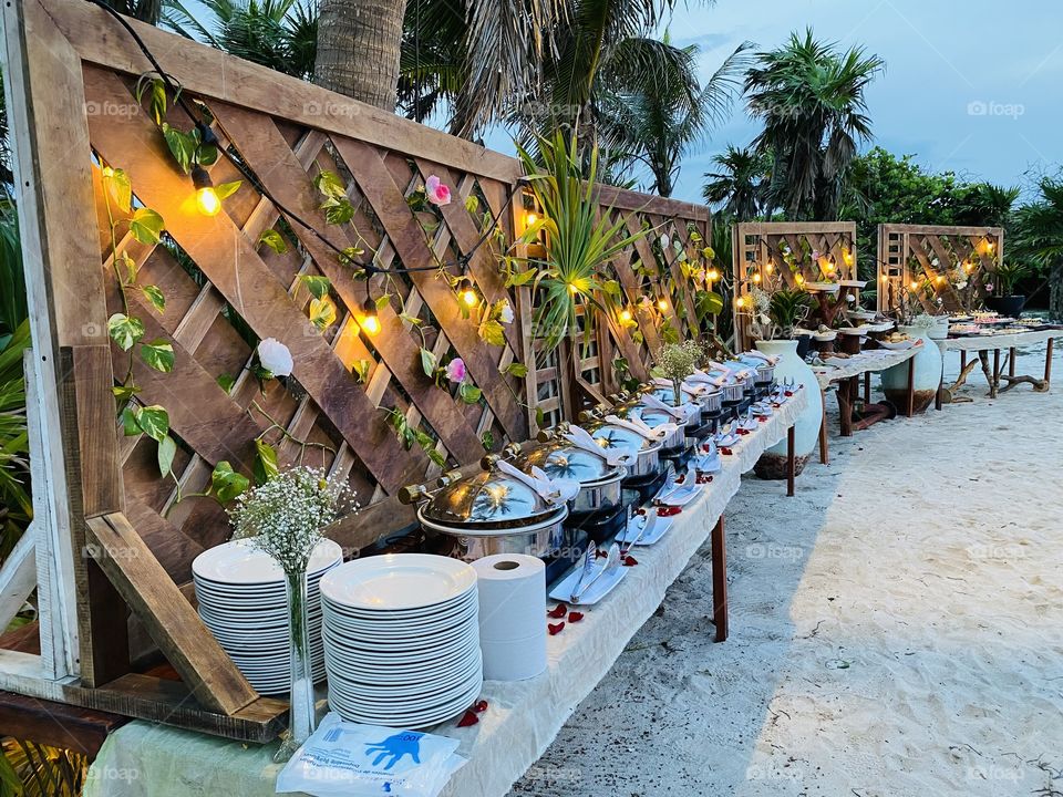 Caribbean Buffet setup 
