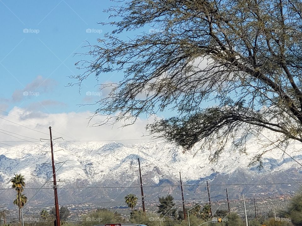 mountain covered in snow.