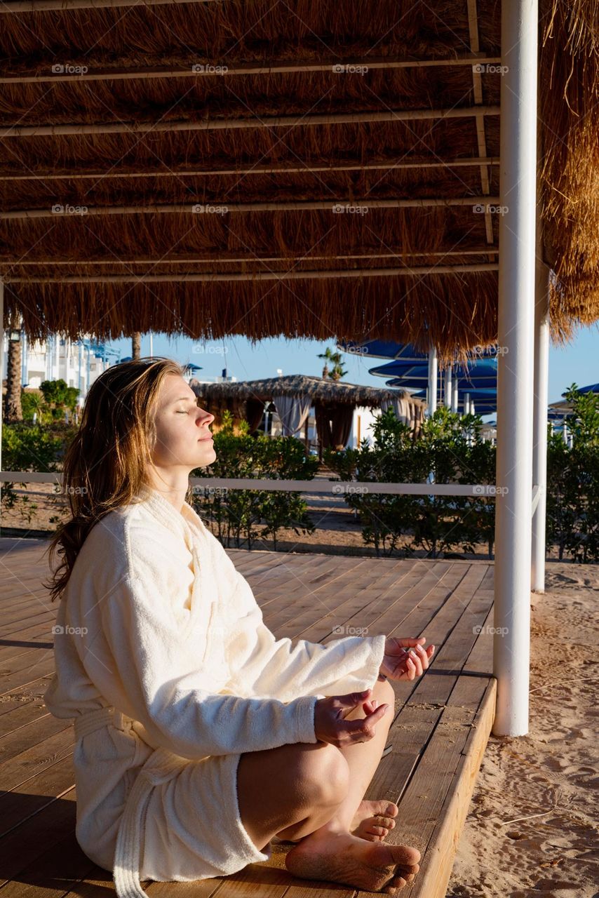 woman meditating