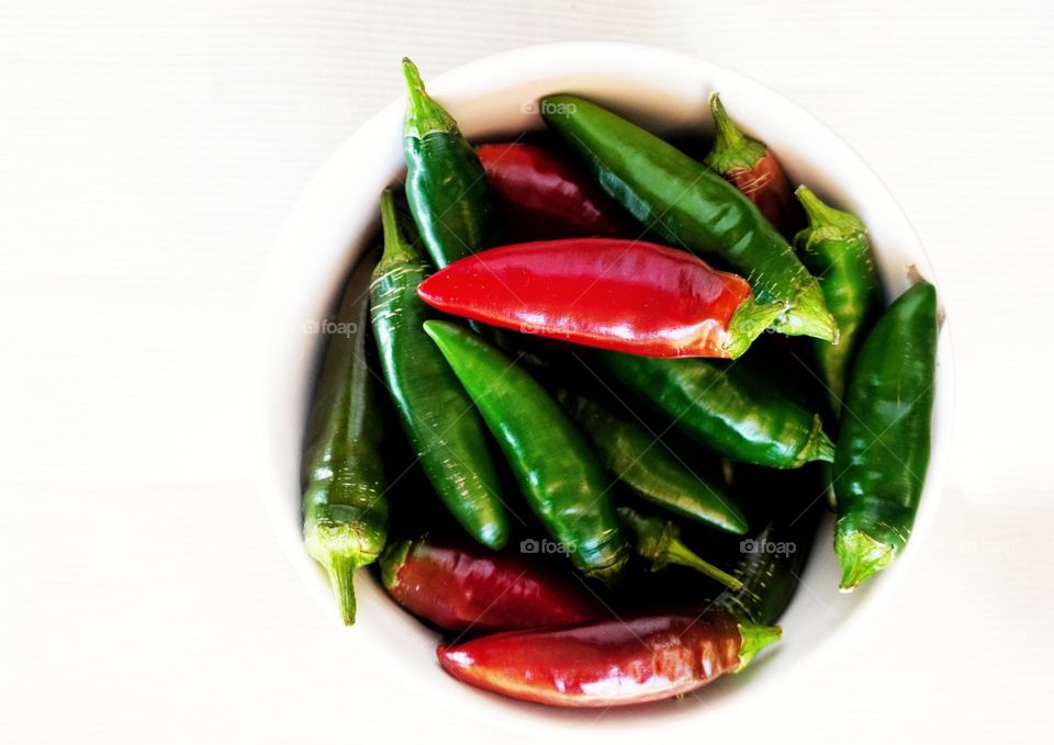 Colorful chili peppers 