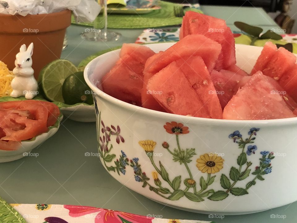 Table fruit watermelon 