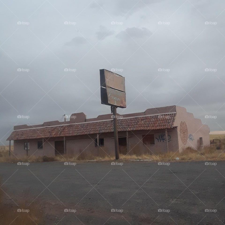 Abandoned motel near Meteor Crater, Arizona