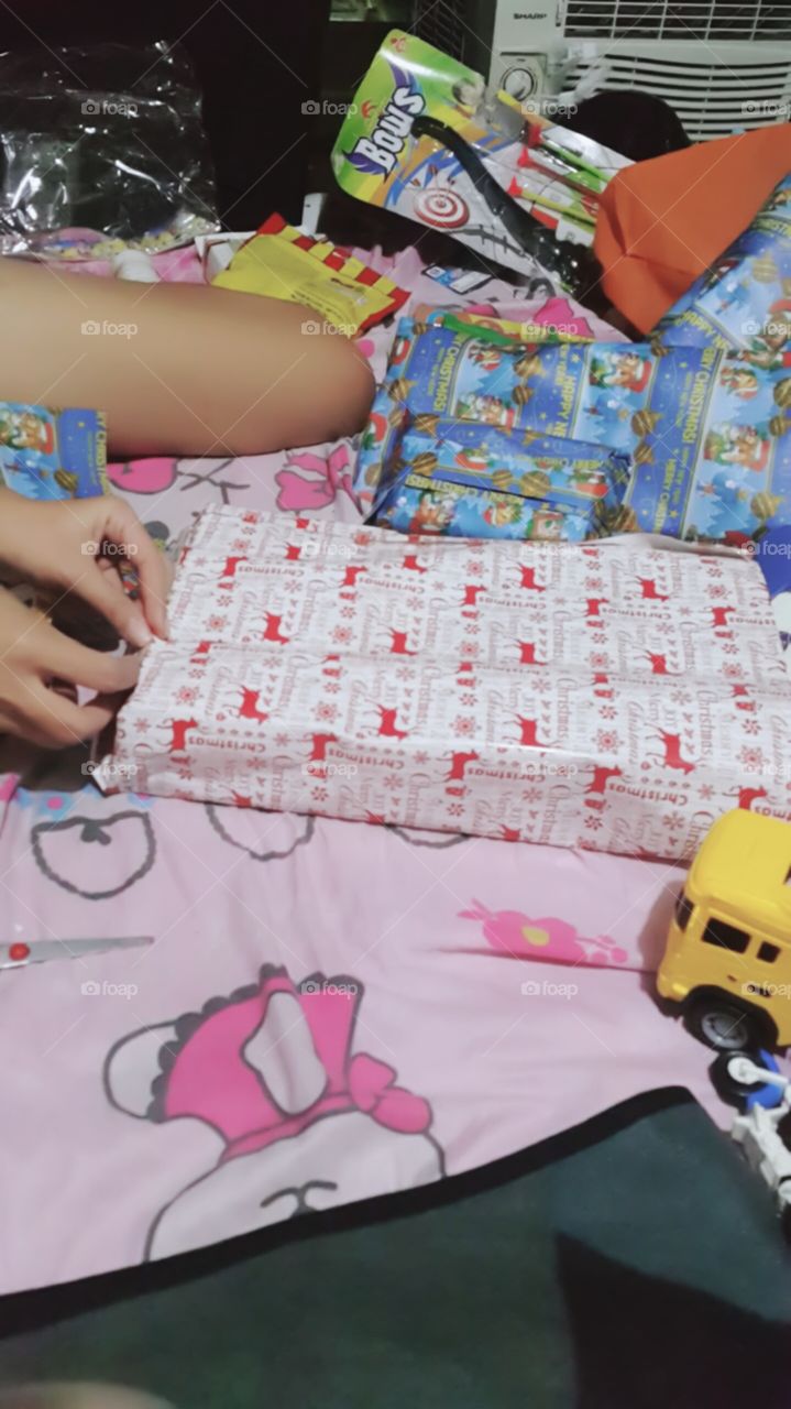 Christmas present, wrapping at its finest.