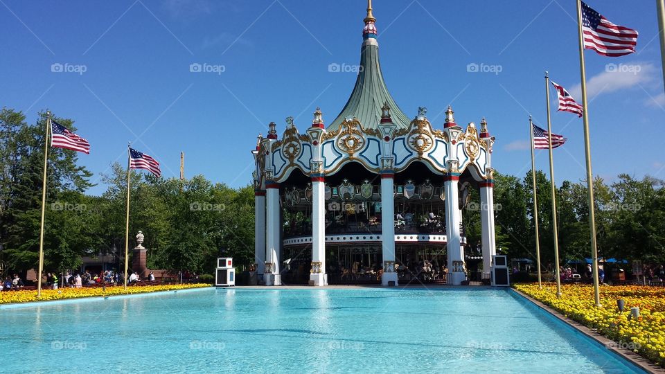 Six flags pond. This is the pond with the carousel at the end at six flags