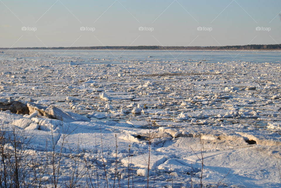 Ice drift on the Yenisei