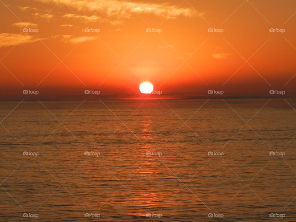 Sunset, Dawn, Sun, Water, Evening