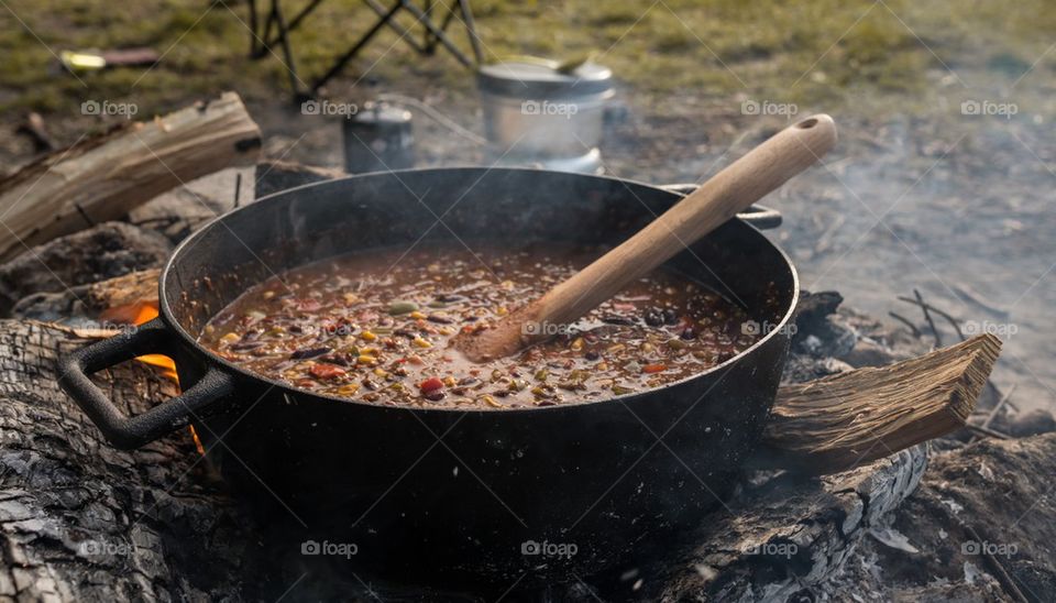 Food preparation outdoors