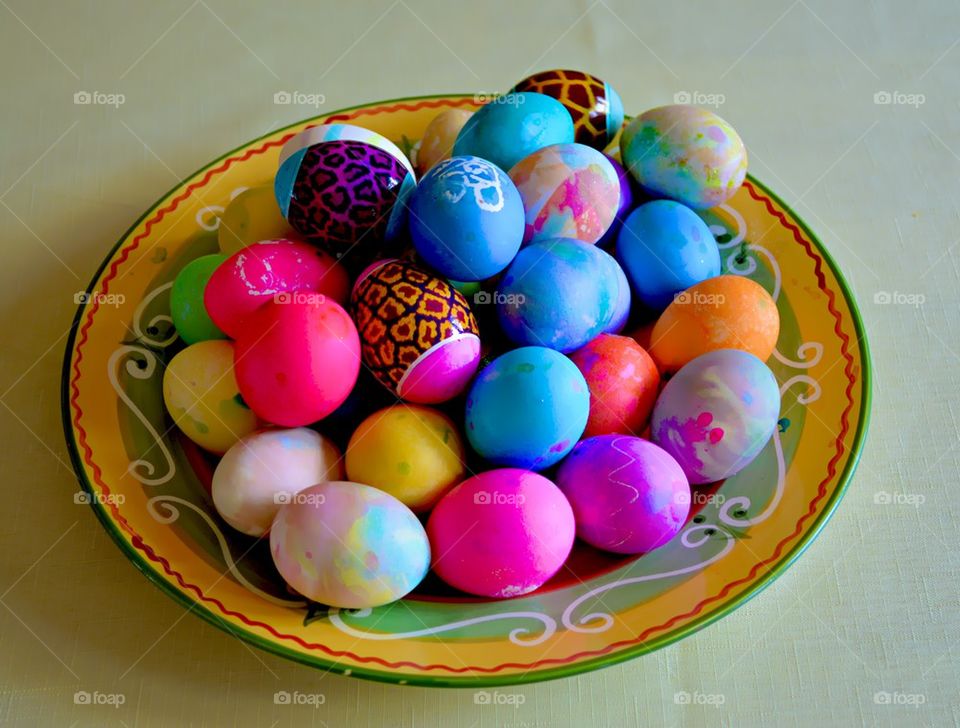 Multi coloured easter egg