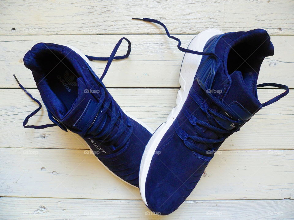 blue sport sneakers firm adidas