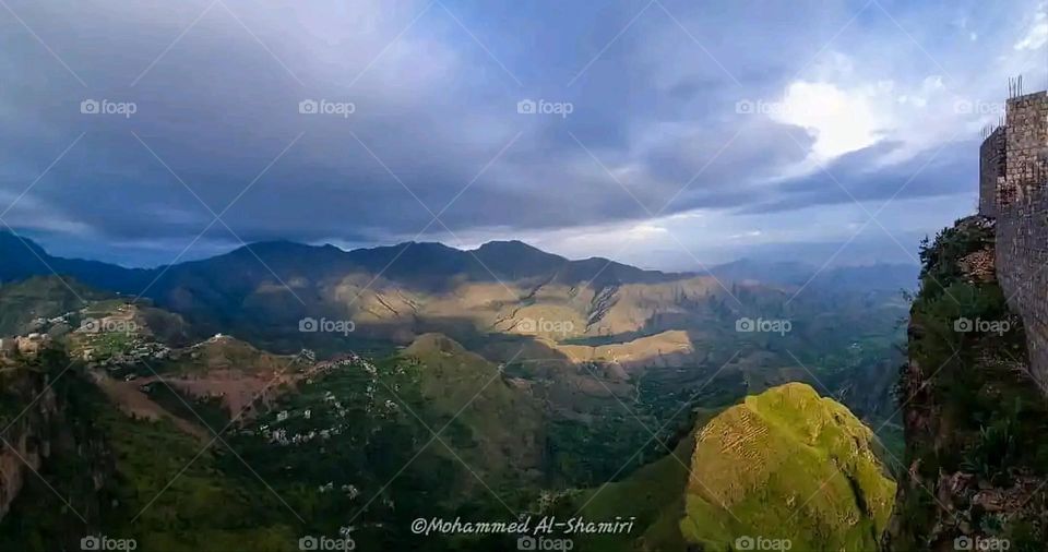 Glory be to God, the magnificent and picturesque view and the natural green trees are a view that is nothing more wonderful than it