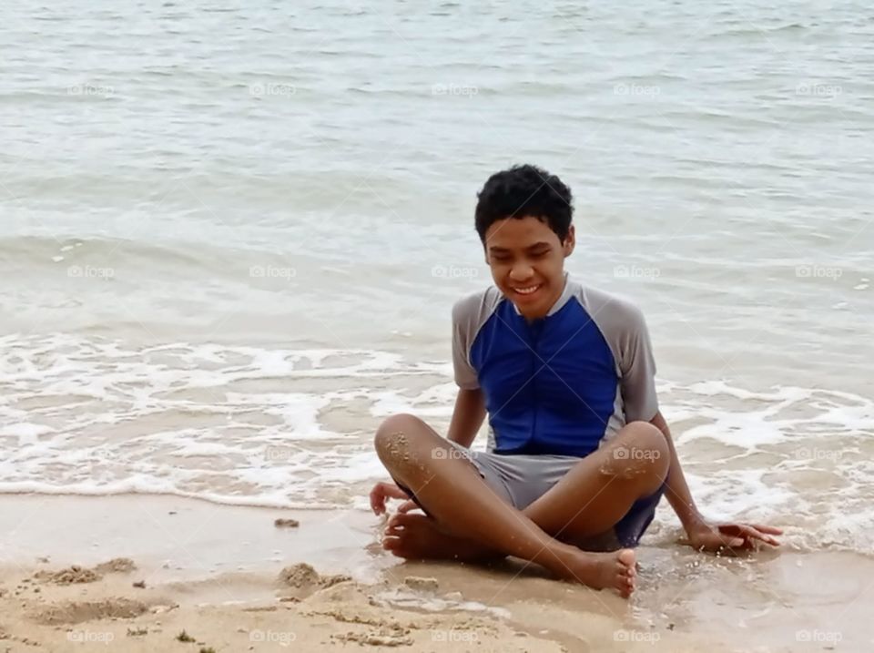 boy in the beach