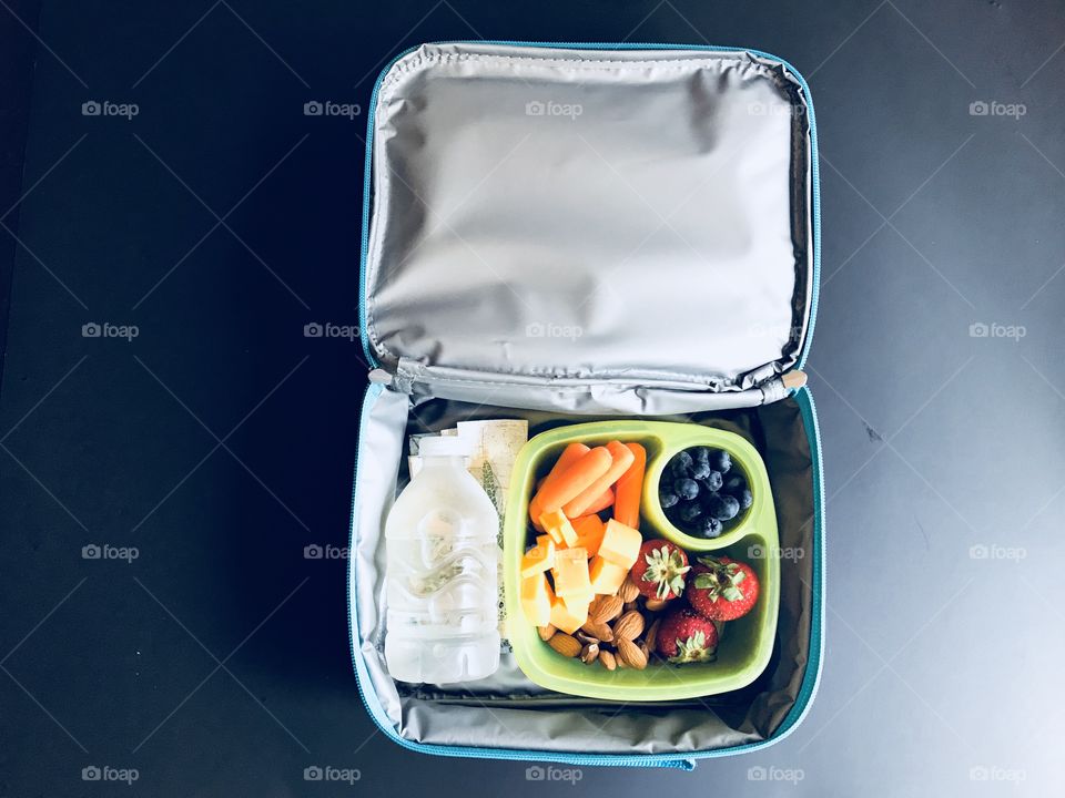 Lunchbox with healthy snacks 