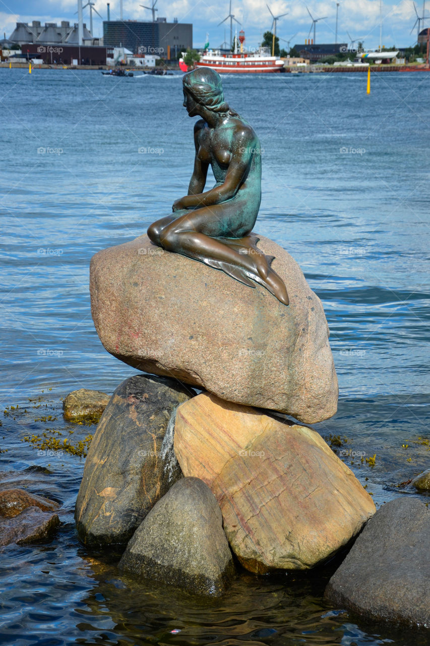 the little Mermaid in Copenhagen Denmark.