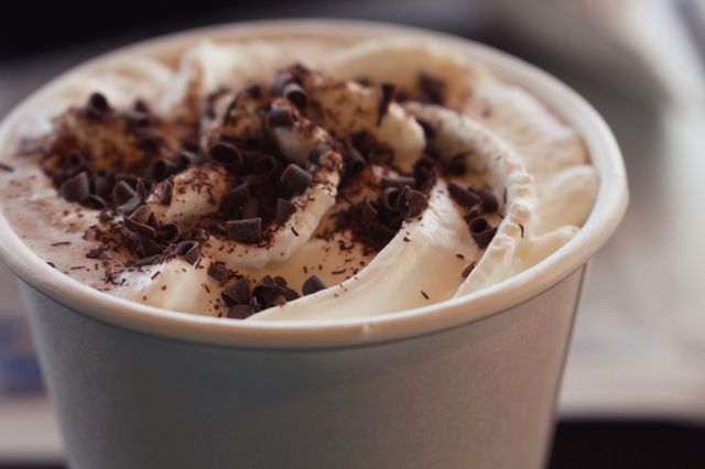 Coco powder on whipped cream