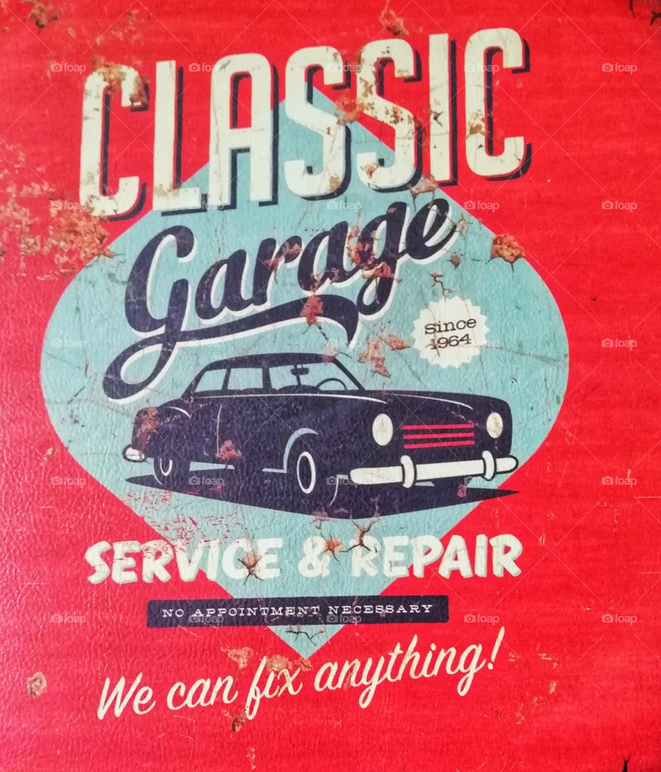 retro garage sign