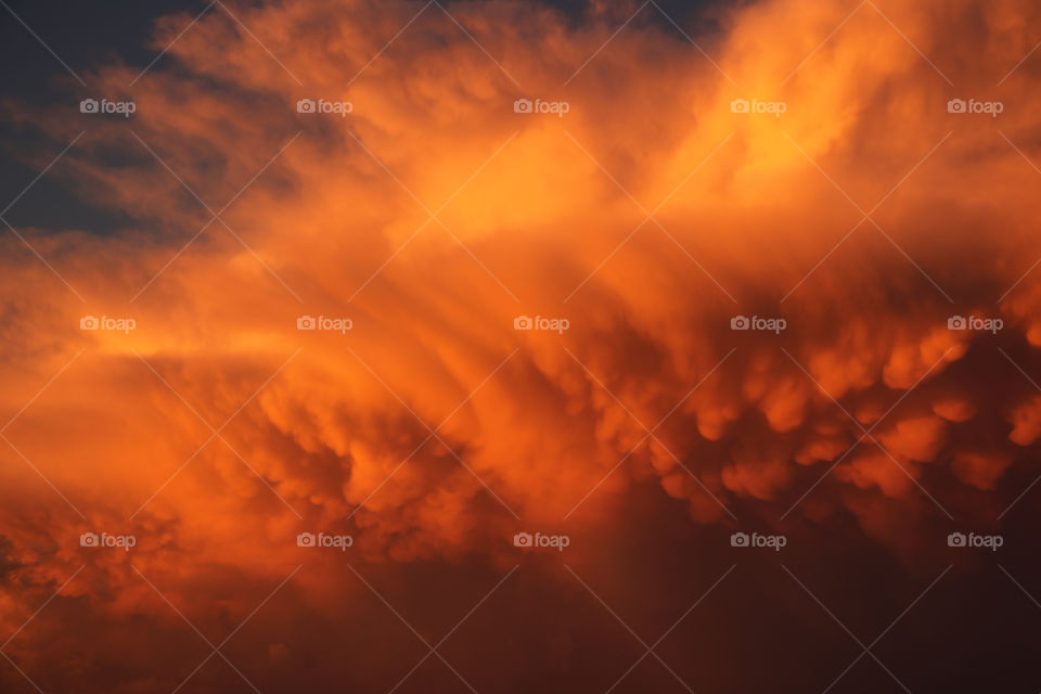 Vibrant orange clouds