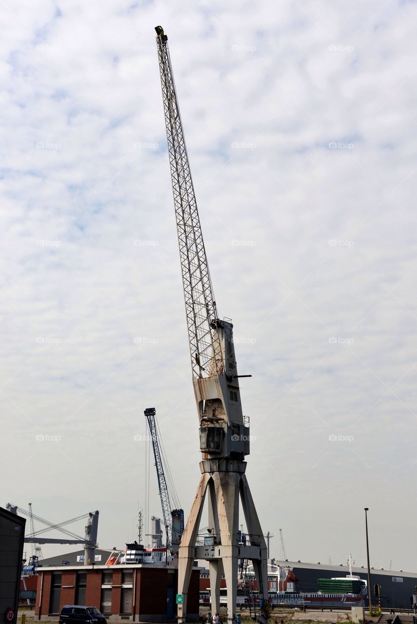 Big crane at the quay in Antwerp