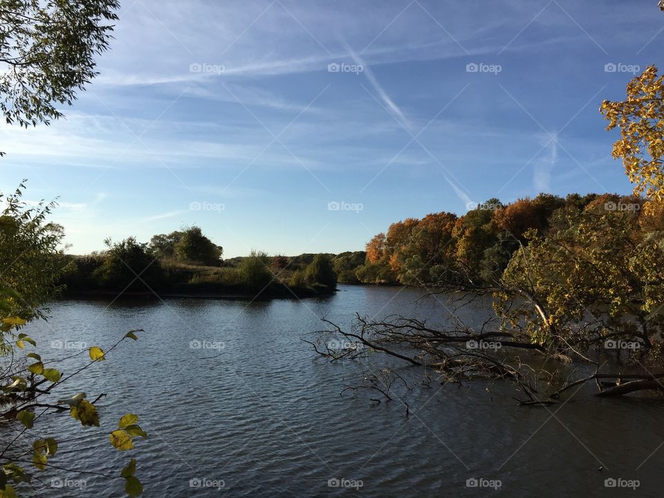 beautiful autumn on the river