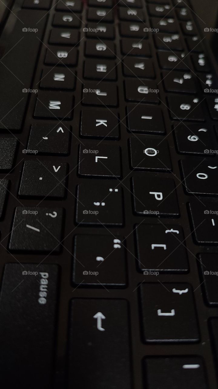 Laptop keyboard, keys, rectangular keys of a laptop