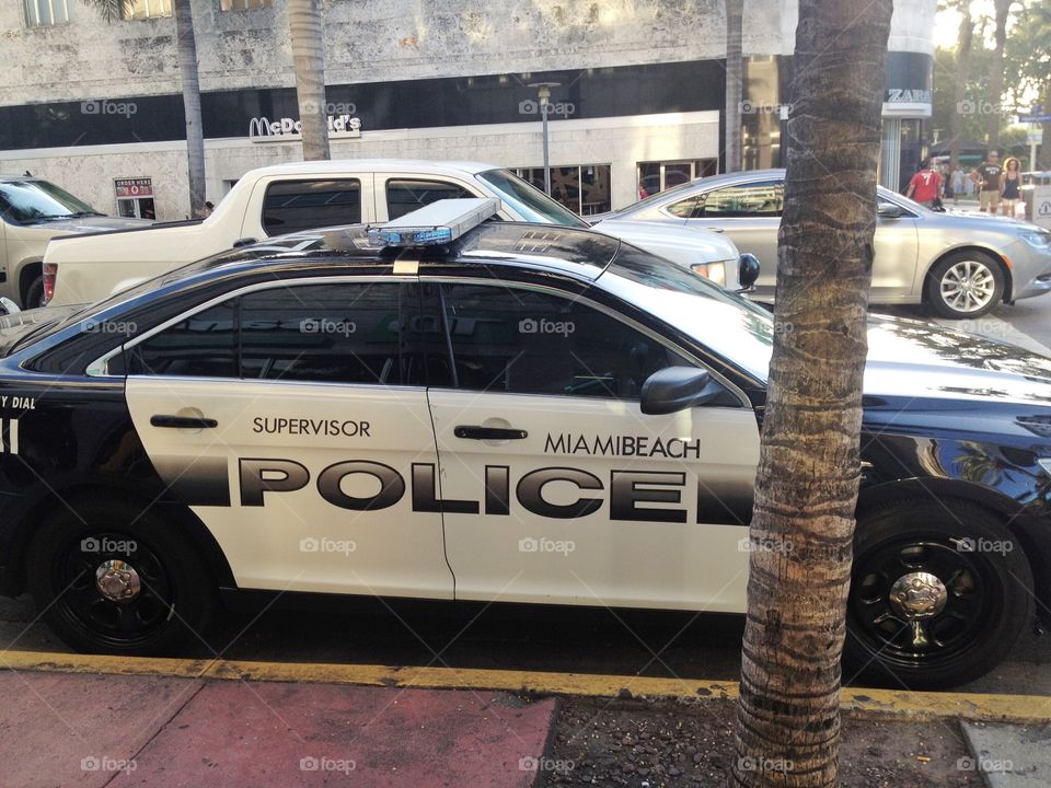 Police car. Police car at Miami beach