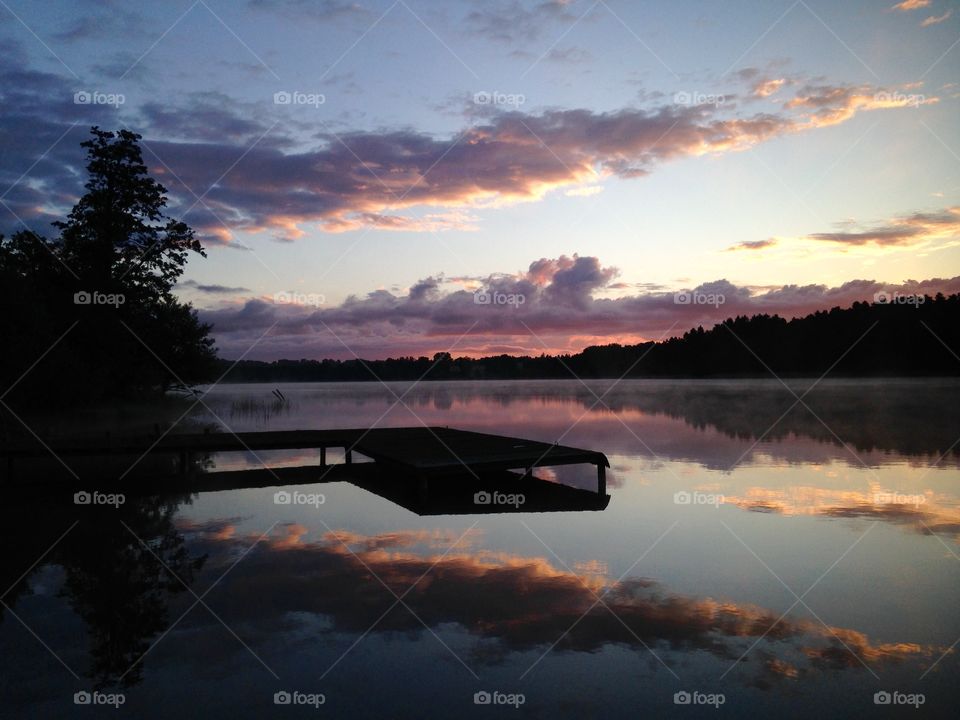 Dawn, Sunset, Water, No Person, Lake