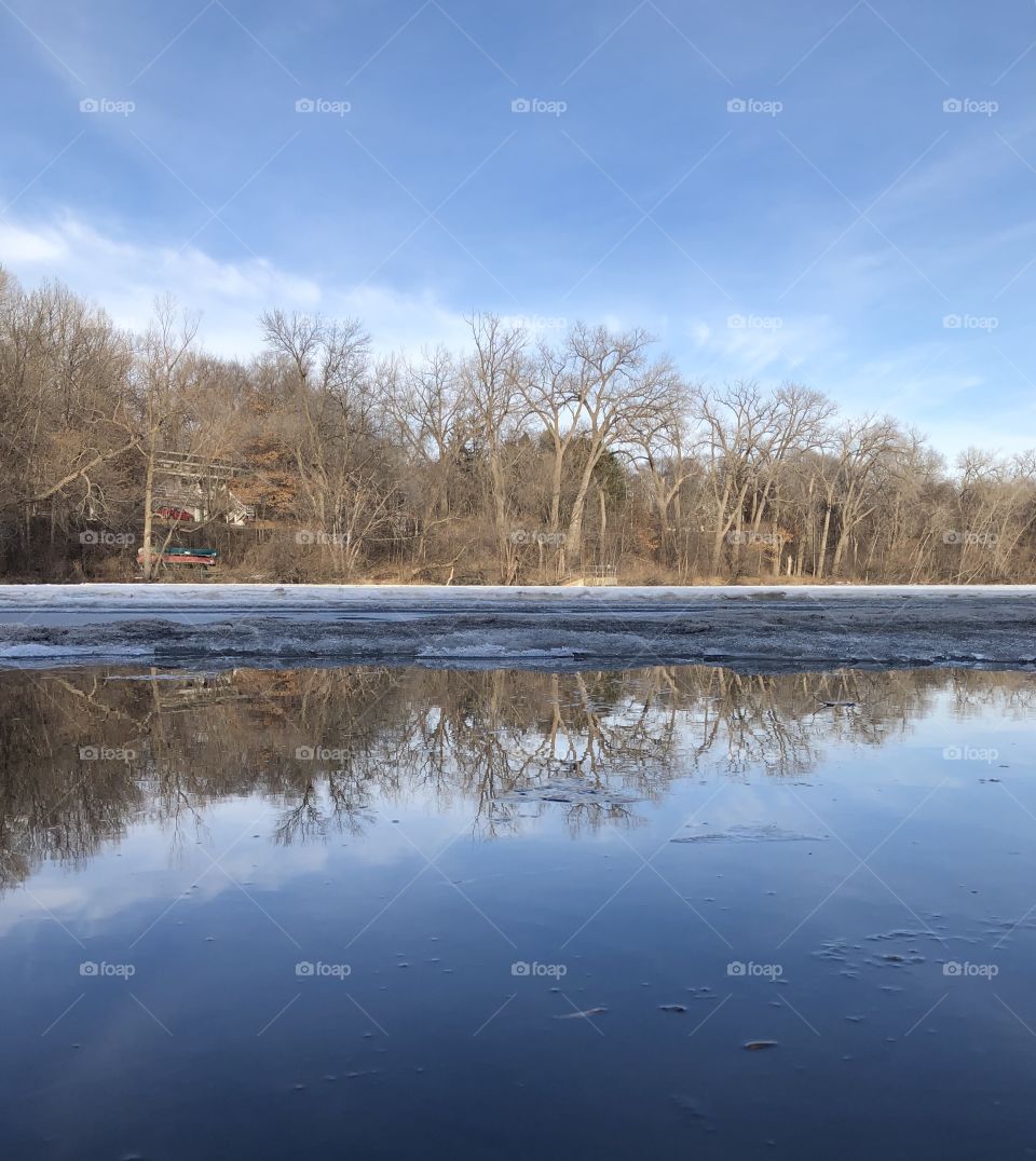 reverse photo of a lake