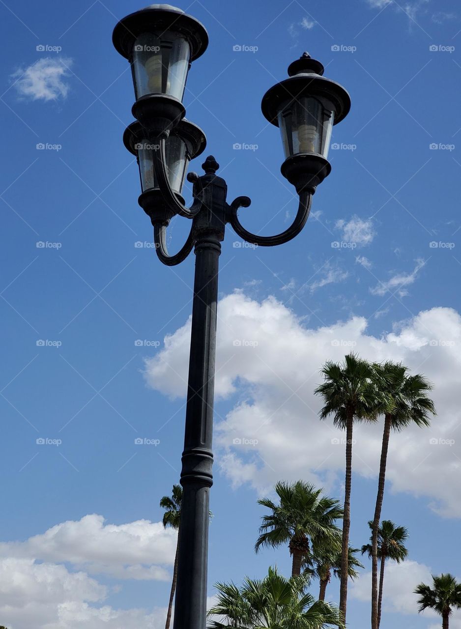 Streetlight Against a Blue Sky