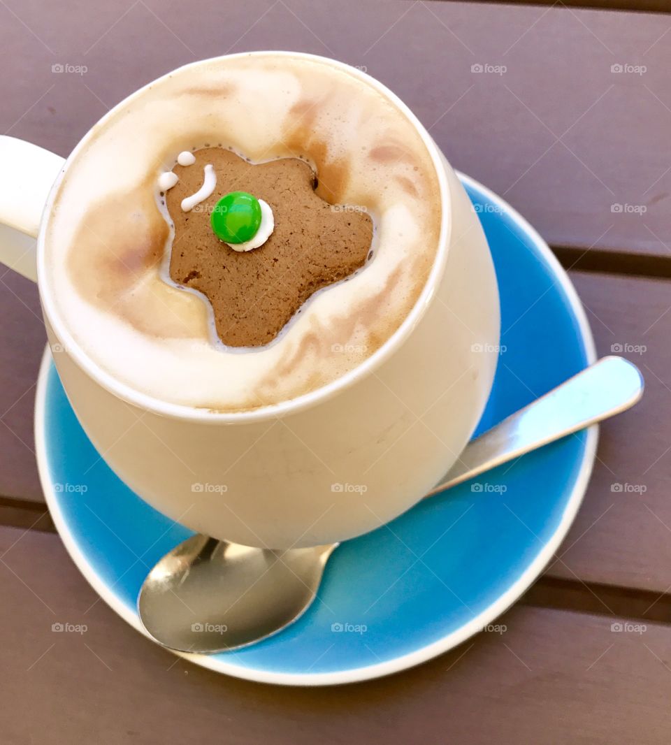 Man over board. Enjoying a coffee