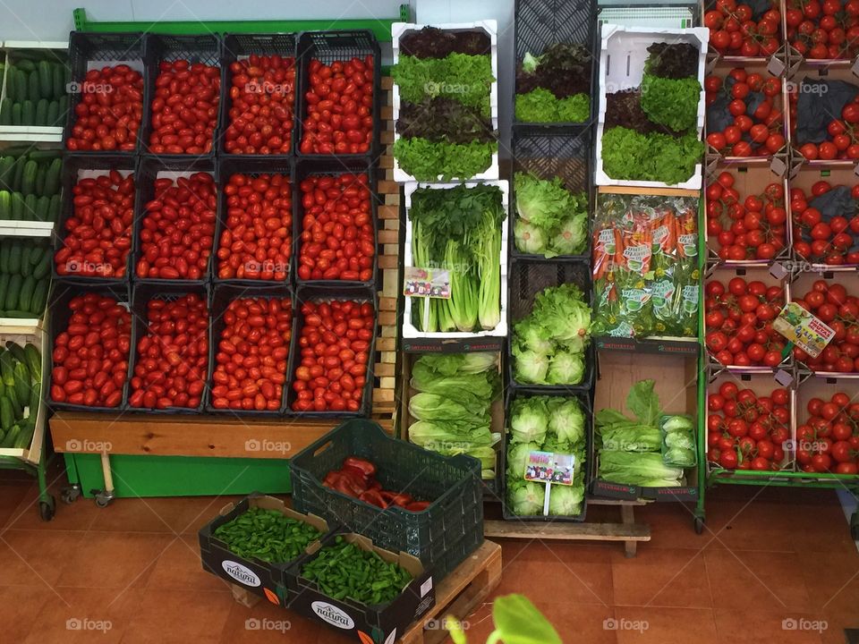 Red and green vegetables