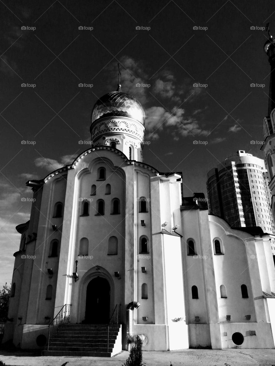 Church on the sky background
