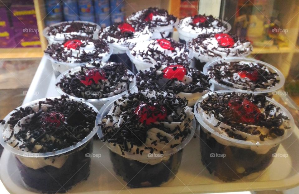 Black forest with delicious white cream