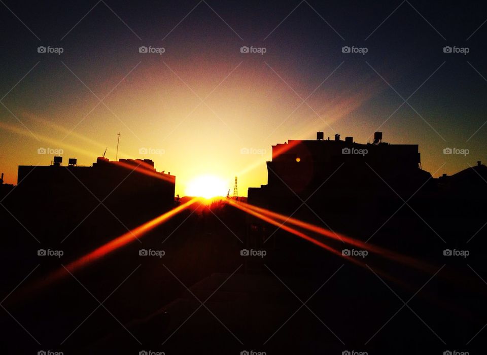 sky city light sunset by a.bilbaisi