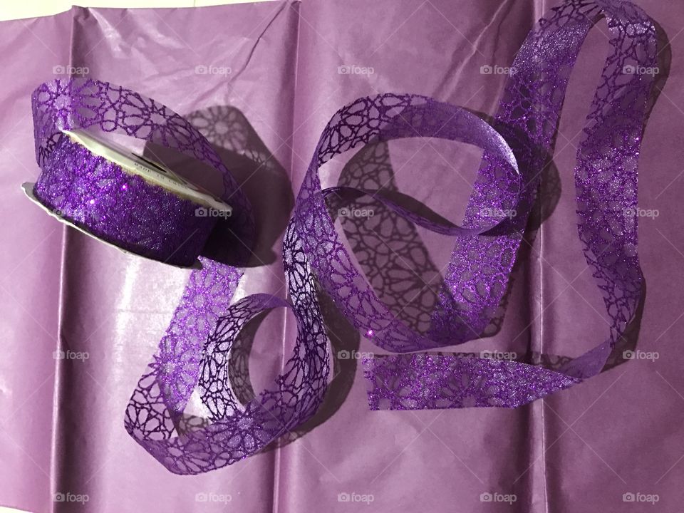 Purple- ribbon- glitter- shine- paper- crepe 