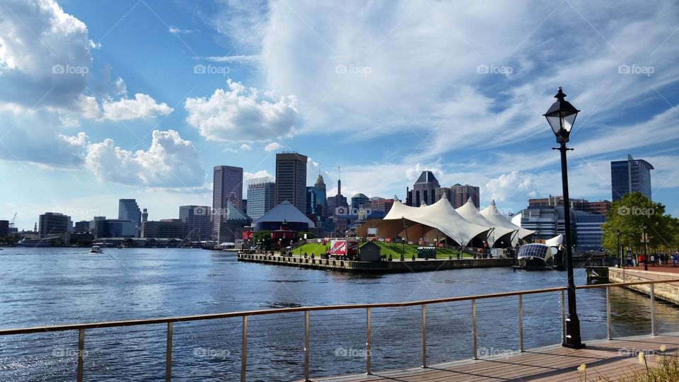 Baltimore Inner Harbor on a Sunny Friday Afternoon