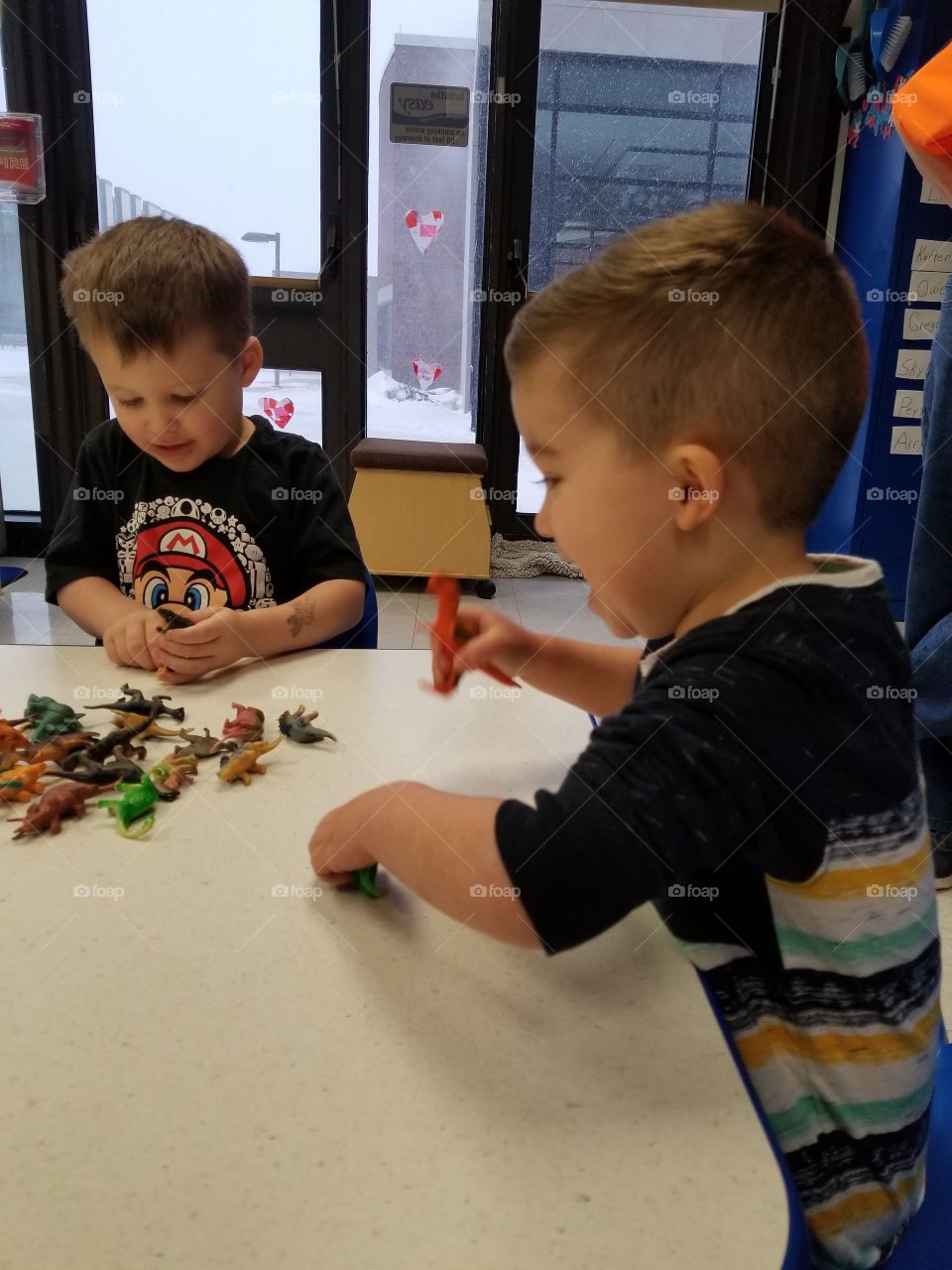 playing inside with friends