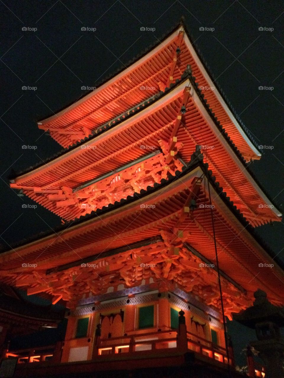 Red temple in Kyoto 