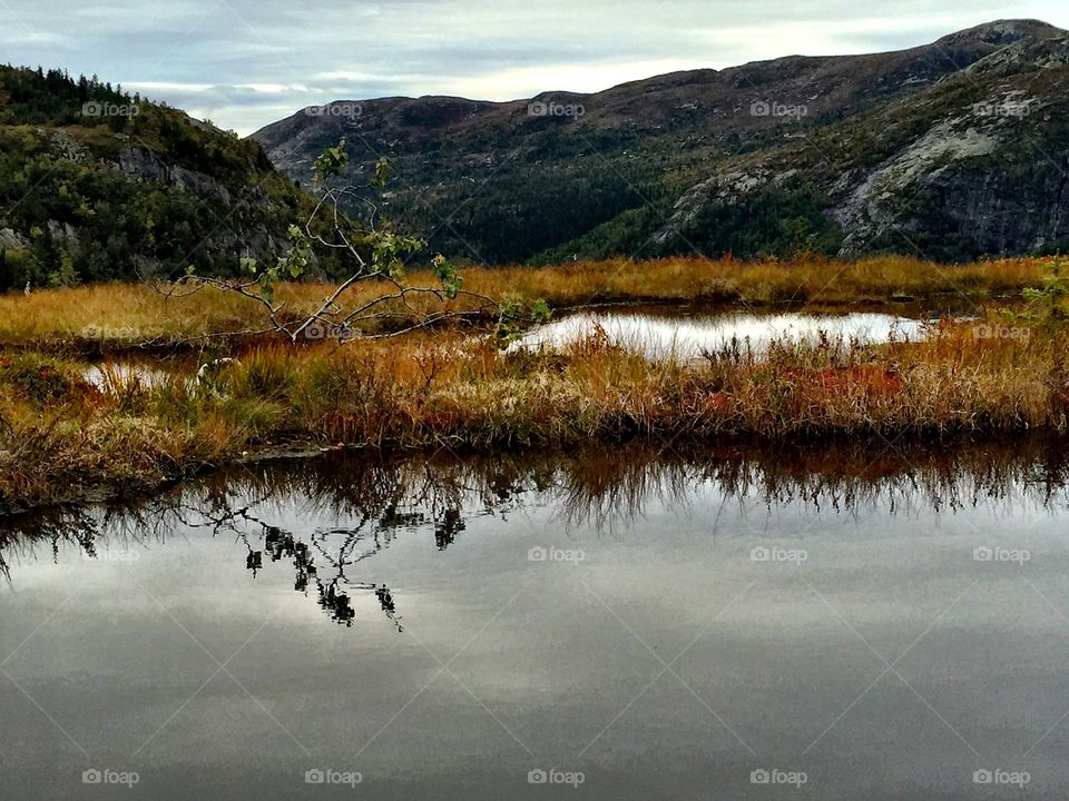 Hallingdal, Norway. Water and sky