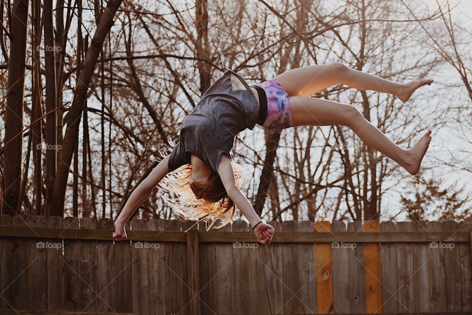 Girl doing flip