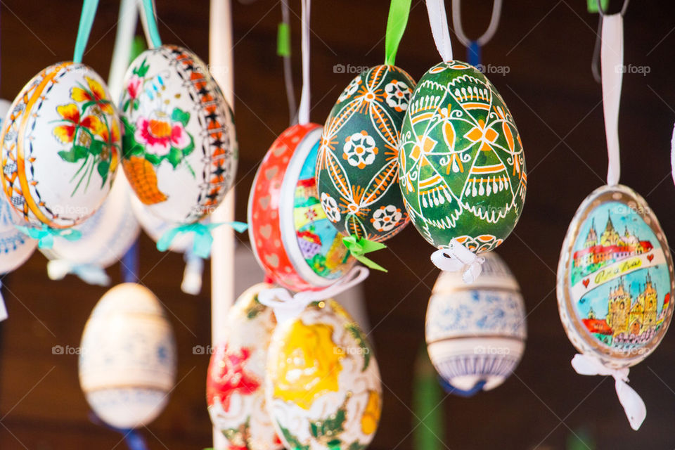 Hanging eggs in Prague 